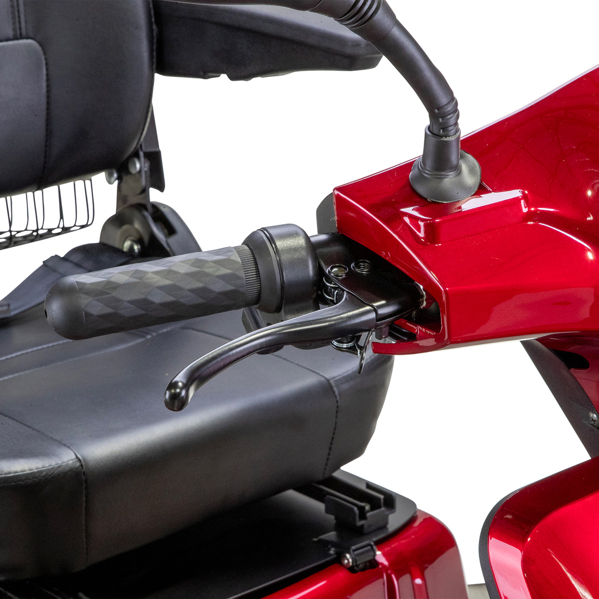 Bespoke Prestige All-Terrain Recreational Mobility Scooter in Red Right Handle Bar