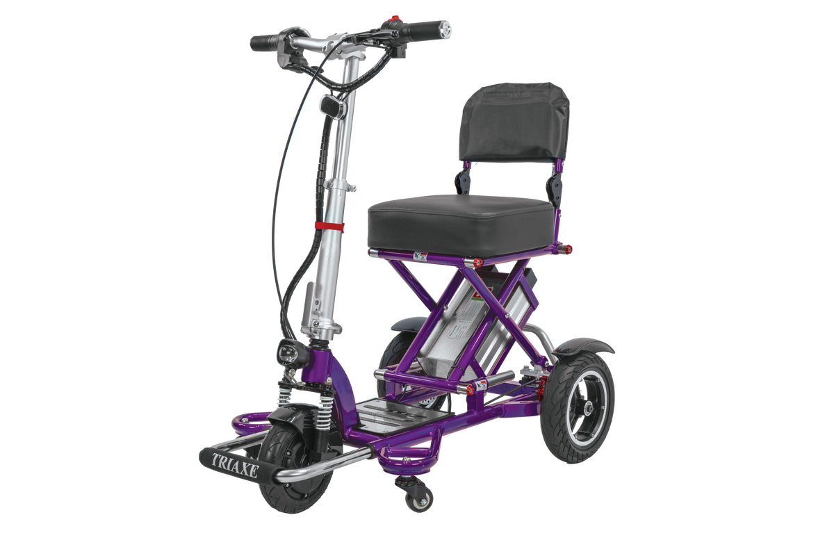 Enhance Mobility Triaxe Sport Folding Mobility Scooter in Purple