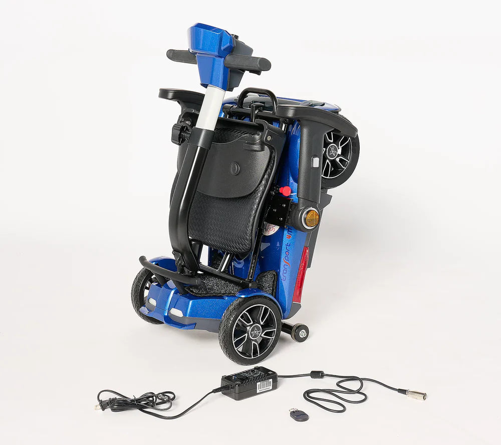 EV Rider Transport 4M Optional Armrests in Blue Folded