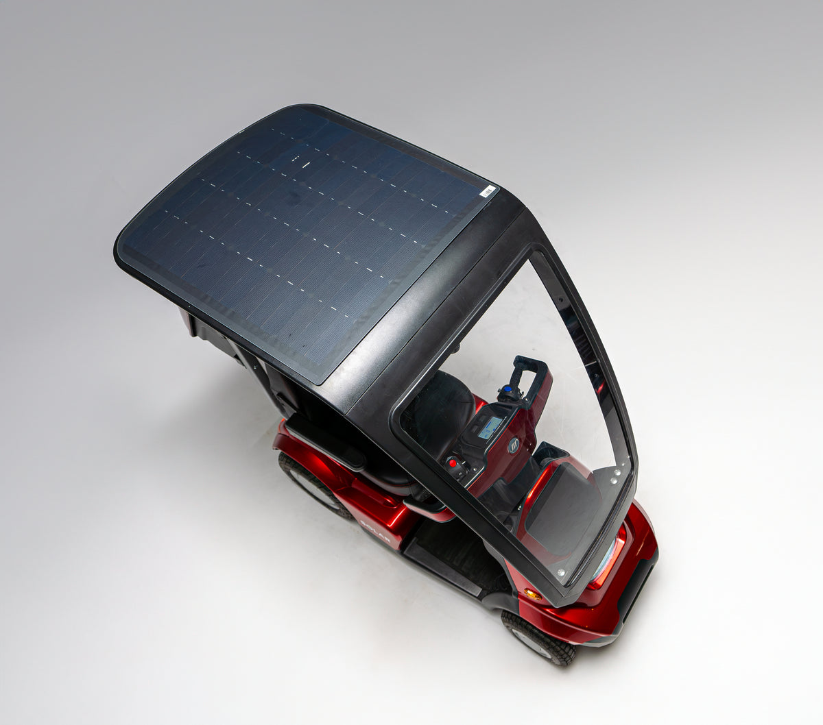 Afikim Afiscooter Solar - World's First Solar-Powered Mobility Scooter in Red Top View