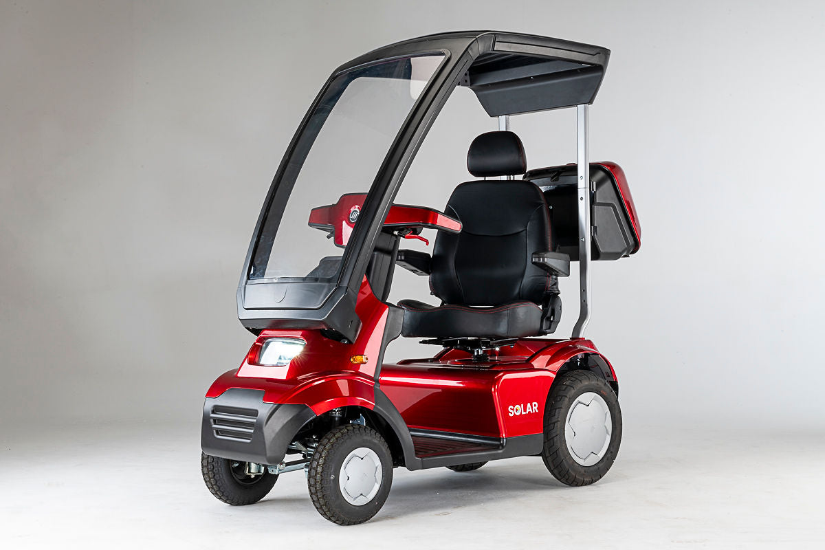 Afikim Afiscooter Solar - World's First Solar-Powered Mobility Scooter in Red