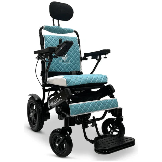 ComfyGo MAJESTIC IQ-9000 Remote Control with Auto-Recline in Black Frame with Teal Overlay