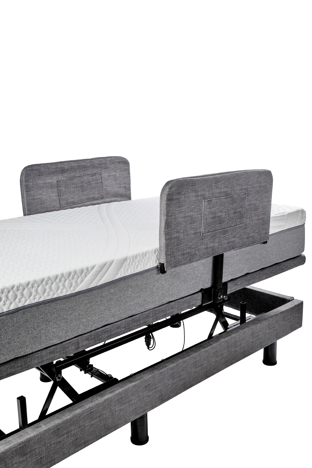 Man Sleeping on Golden Passport Hi Low Adjustable Bed Rails