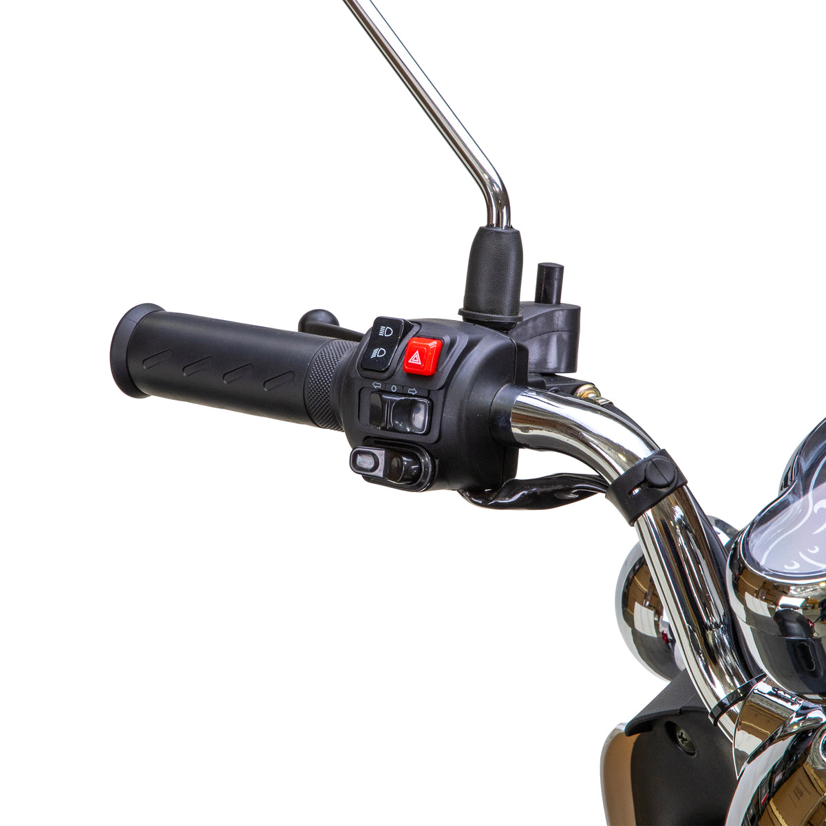 Bespoke Supreme 3-Wheel All-Terrain Recreational Mobility Scooter in Red and White Handlebar