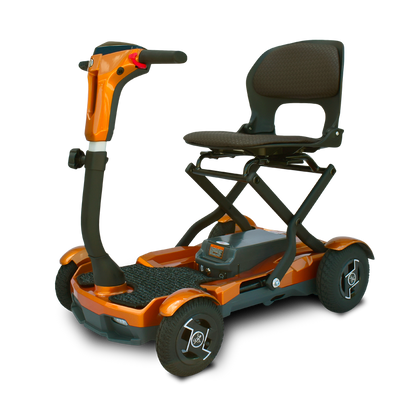 EV Rider TEQNO folding mobility scooter in gold