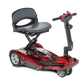 EV Rider Transport AF+ folding mobility scooter in red with a seat on a white background