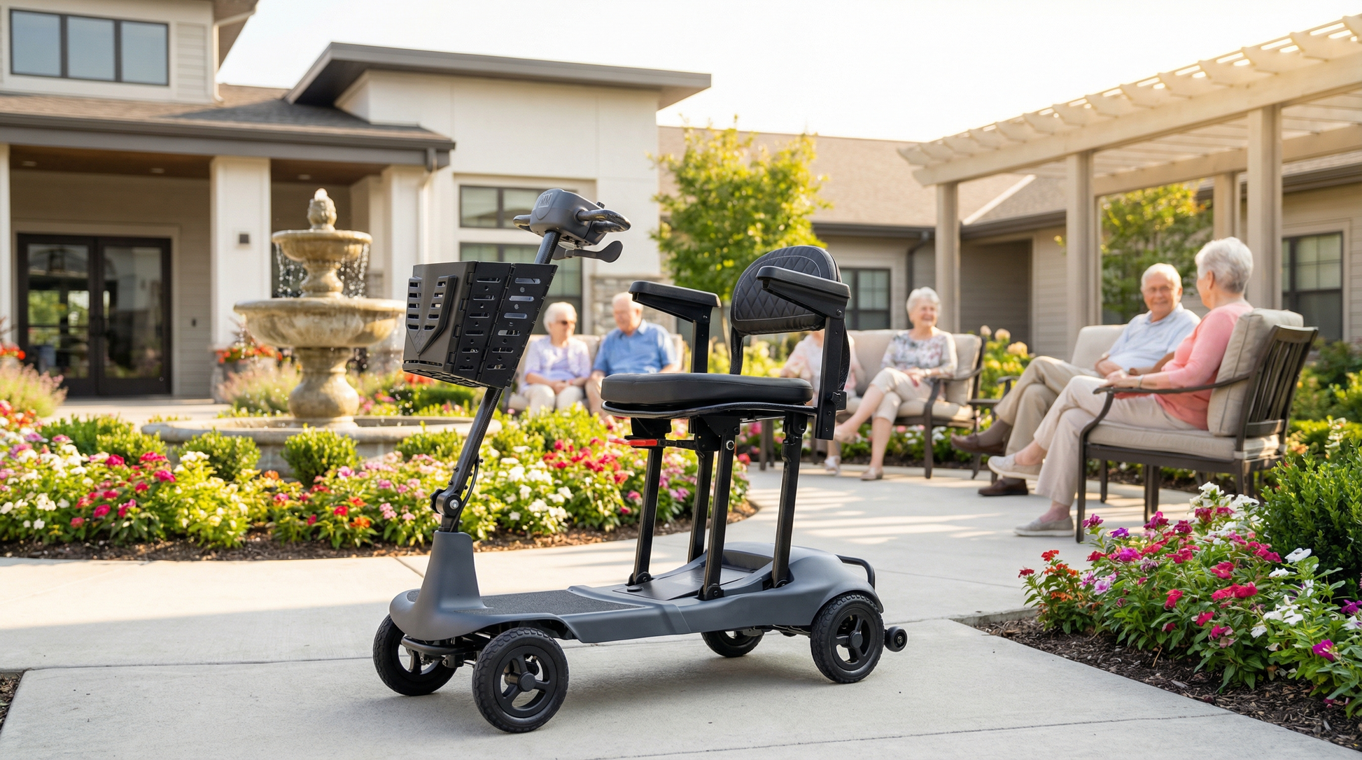 Monarch Mobility Genie Ultralight Charcoal at Retirement Home