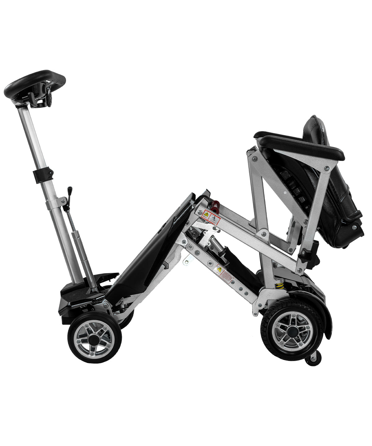 Enhance Mobility Transformer 2 Automatic Folding Mobility Scooter in Black Half Folded
