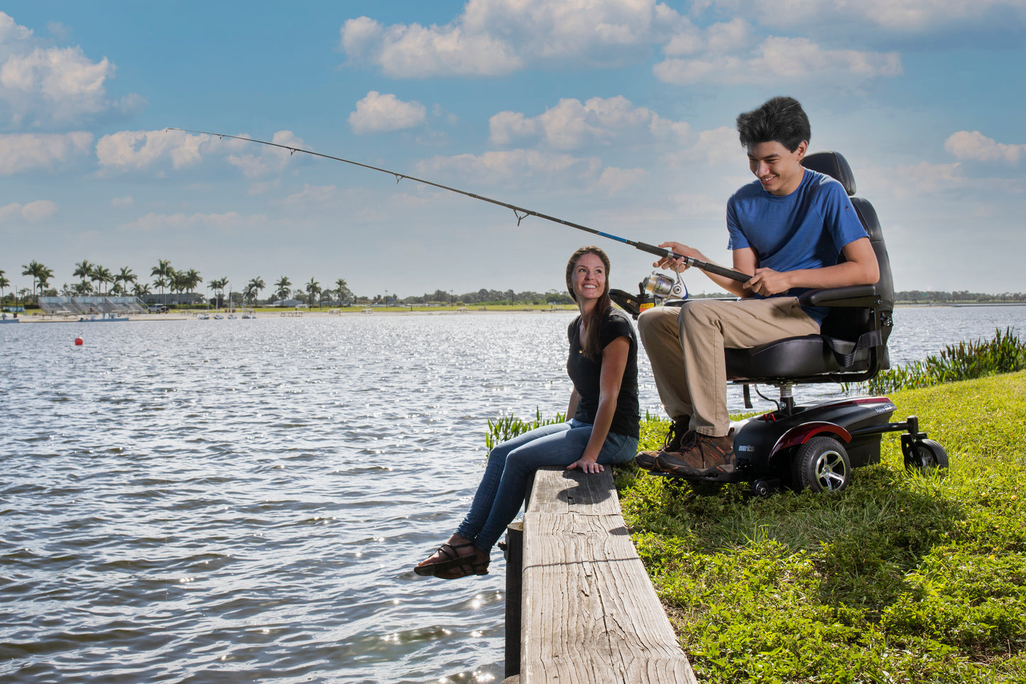 Man fishing from Merits Health Vision CF in Red