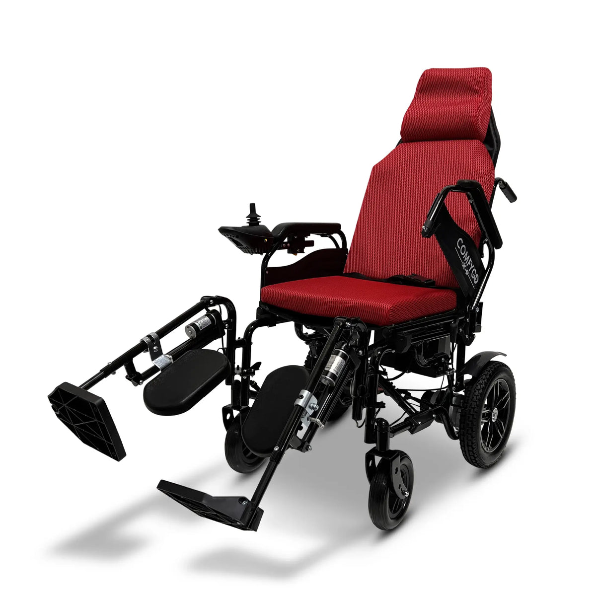ComfyGo X-9 Remote Controlled Electric Wheelchair, Automatic Reclining Backrest & Lifting Leg Rests in Red