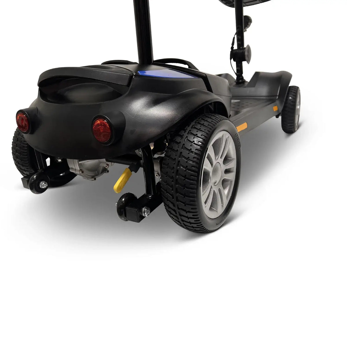 ComfyGo Z-4 Ultra-Light Electric Mobility Scooter With Quick-Detach Frame in Blue Disassembled in Blue Rear View