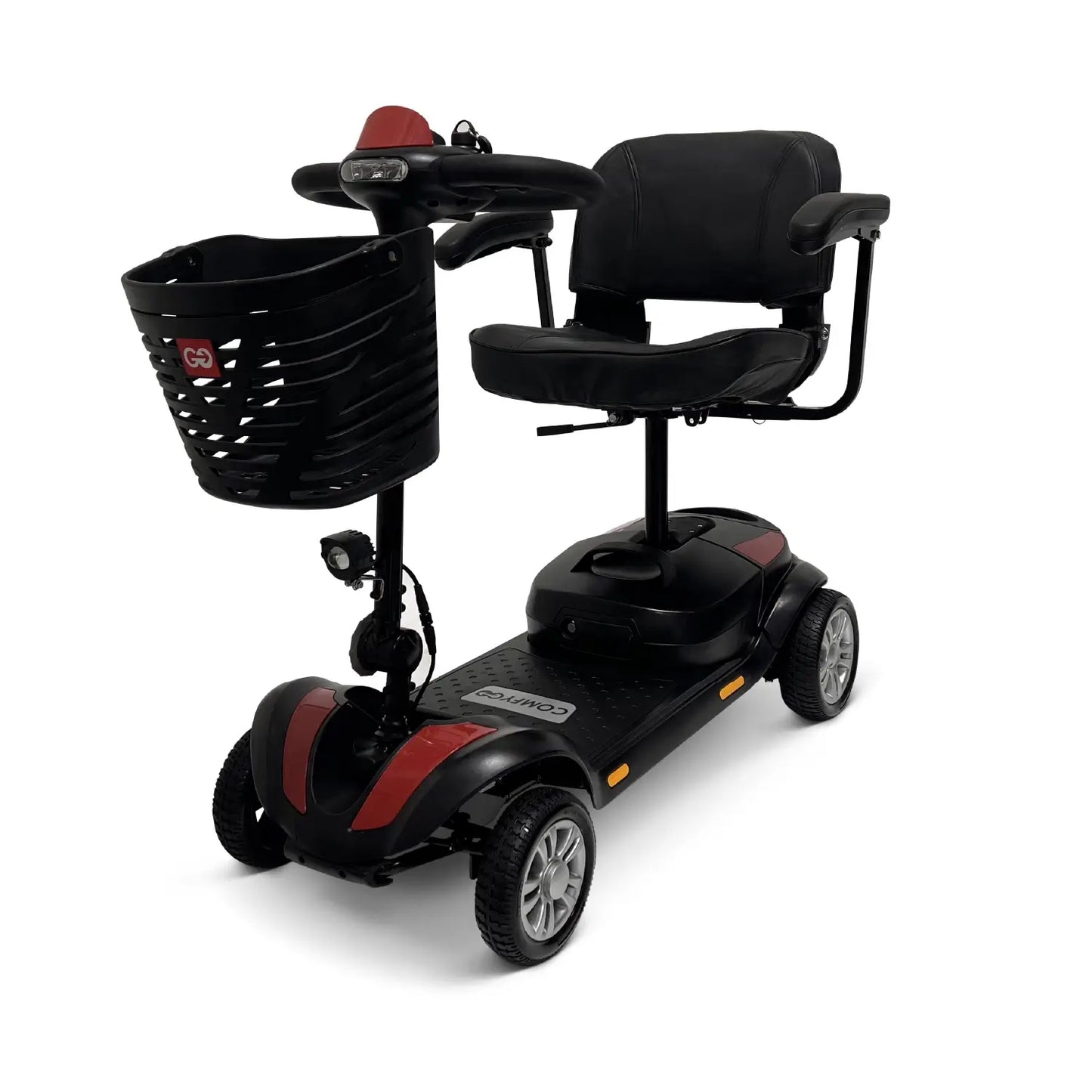 ComfyGo Z-4 Ultra-Light Electric Mobility Scooter With Quick-Detach Frame in Red