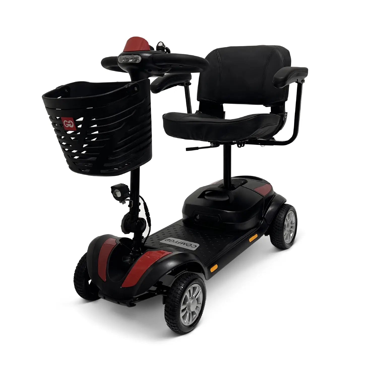 ComfyGo Z-4 Ultra-Light Electric Mobility Scooter With Quick-Detach Frame in Red