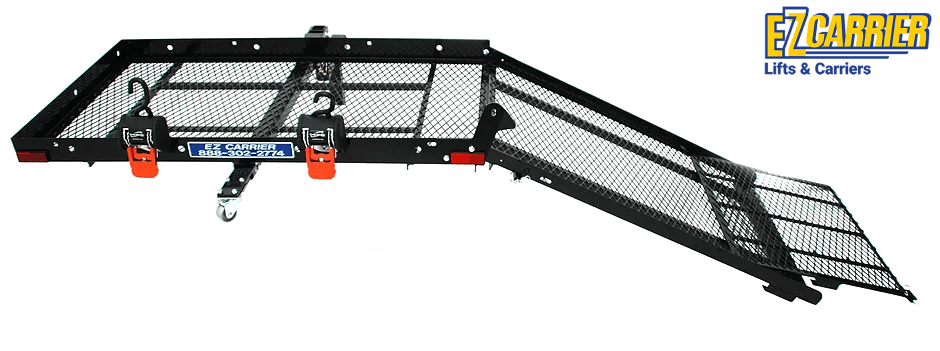 Black E-Z Carrier life & cargo carrier on a white background