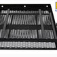 Black metal carrier with grid design on a white background, featuring E-Z Carrier logo.