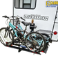 EZ Carrier EZCLA: EZ Carrier Lift Automatic (Full Automatic) attached to a Forest River Impression RV with E-Z Carrier branding.