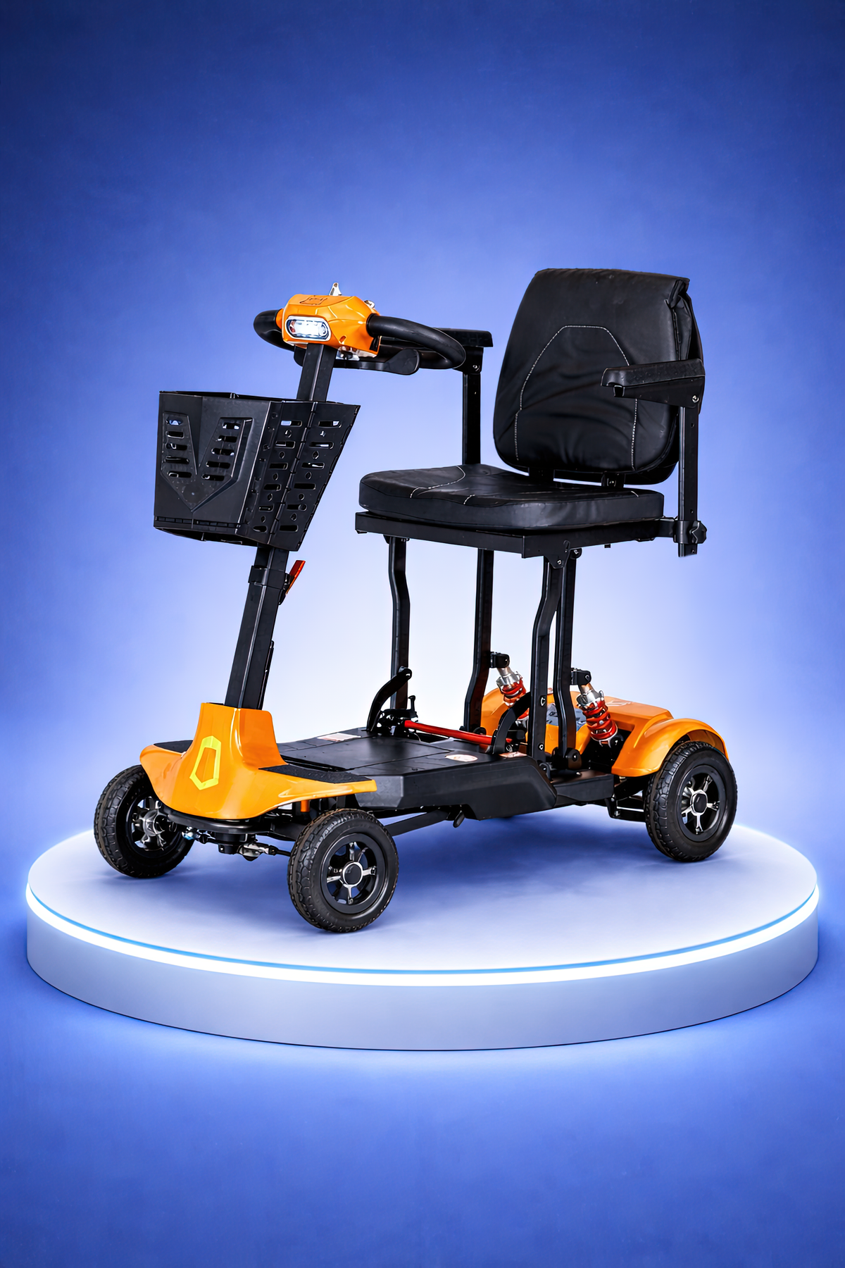 Monarch Mobility Genie Auto Folding Mobility Scooter in Orange