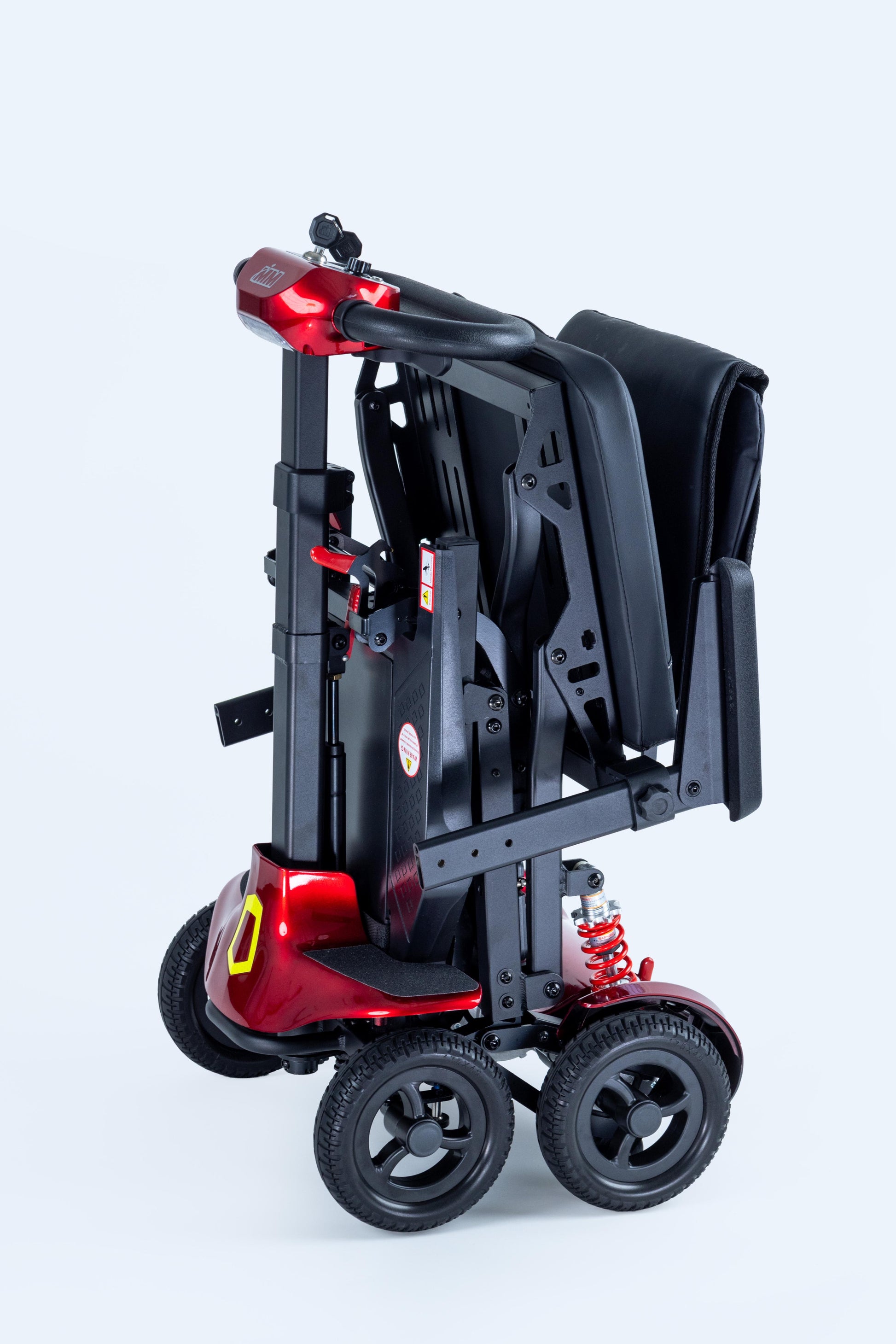 Monarch Mobility Genie Manual Fold Mobility Scooter in Red Folded