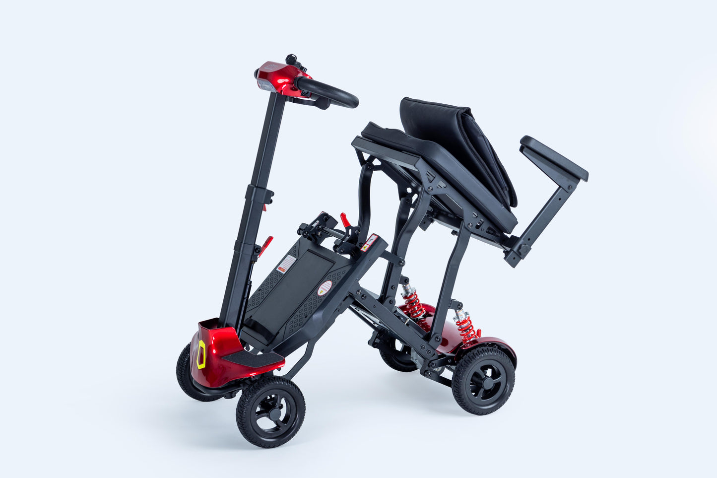 Monarch Mobility Genie Manual Fold Mobility Scooter in Red Folding