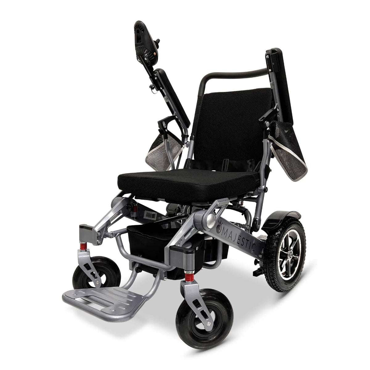 ComfyGo Majestic IQ-7000 Electric Wheelchair with Remote Control and Auto-Fold in Silver