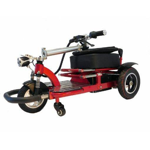 Enhance Mobility Cruze Folding Mobility Scooter in Red Folded Angle