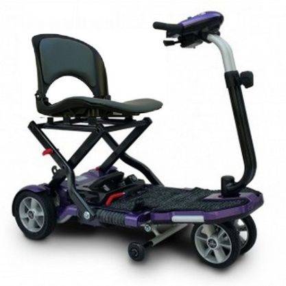 EV Rider Transport Plus Manual Folding Mobility Scooter in Plum