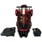 EV Rider Transport Plus Manual Folding Mobility Scooter Folded and Disassembled in Red