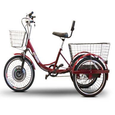 EWheels EW-29 Three-Wheel Electric Bicycle Side View in Red