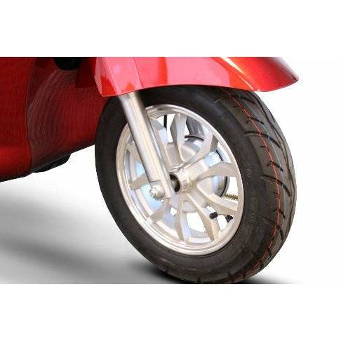 EWheels EW-66 Two Passenger Mobility Scooter Front Tire in Red
