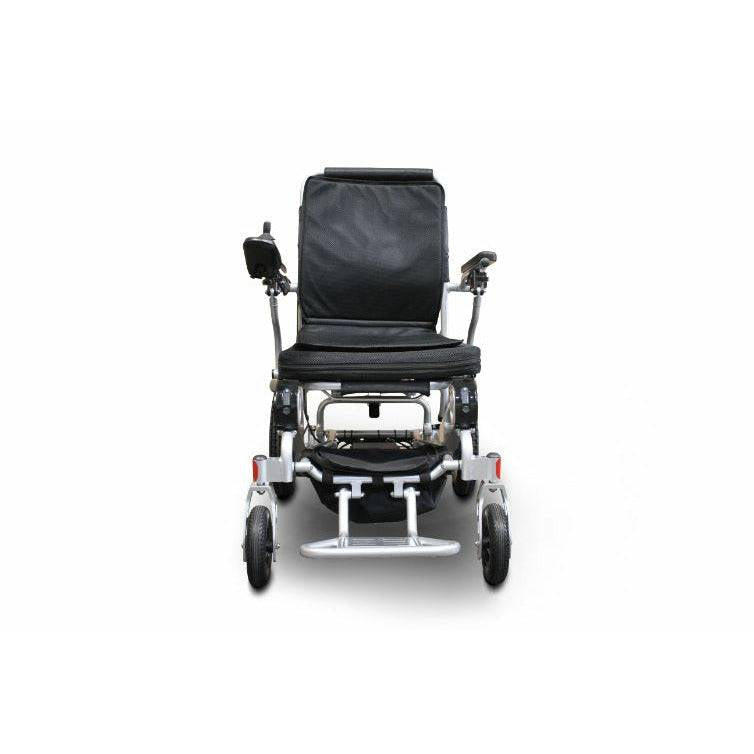 EWheels EW-M45 Folding Power Wheelchair Front View in Silver
