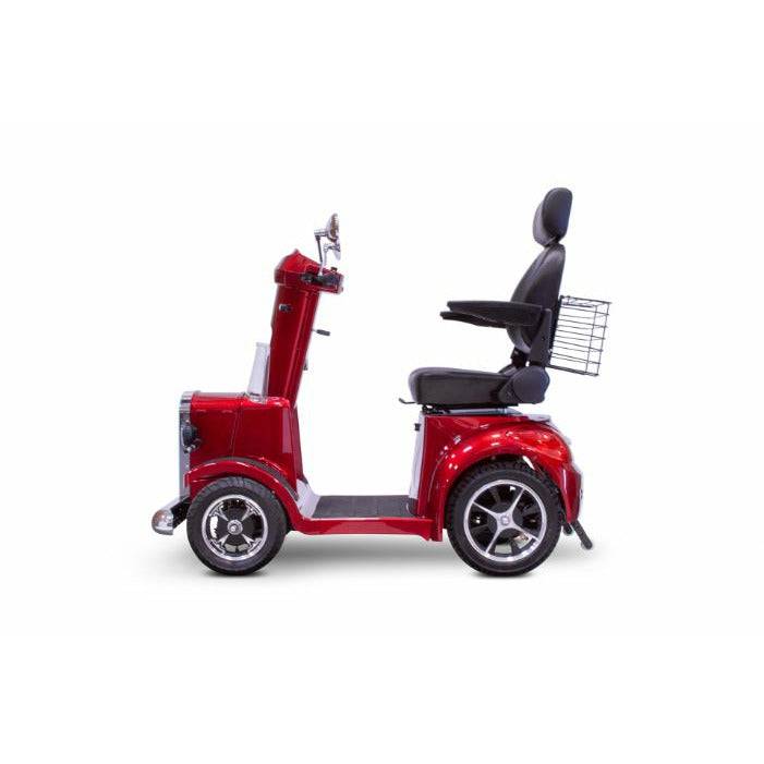 EWheels EW-Vintage Heavy Duty Mobility Scooter in Red Full Side View