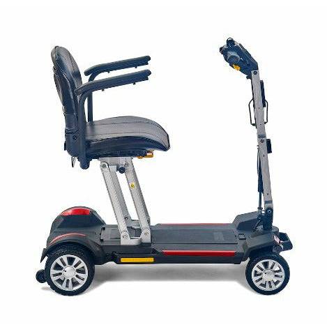 Golden Technologies Carry On Manual Folding Travel Mobility Scooter in Red Side View