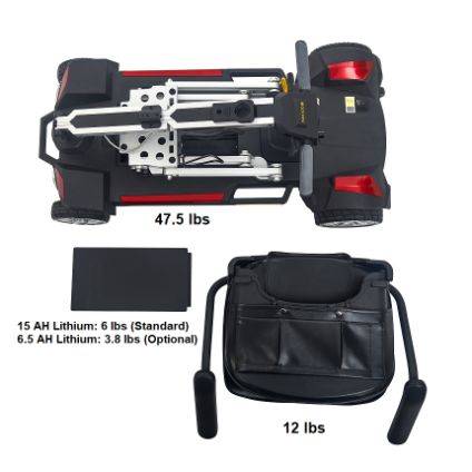 Golden Technologies Carry On Manual Folding Travel Mobility Scooter Disassembled 