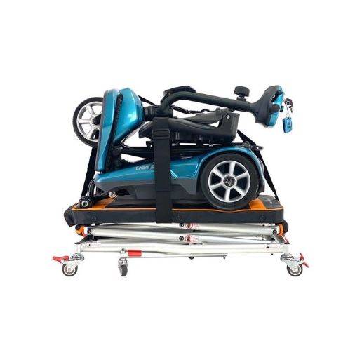 GoLite Portable Mini Lift For Travel Mobility Scooters with Scooter Lowered with EV Rider