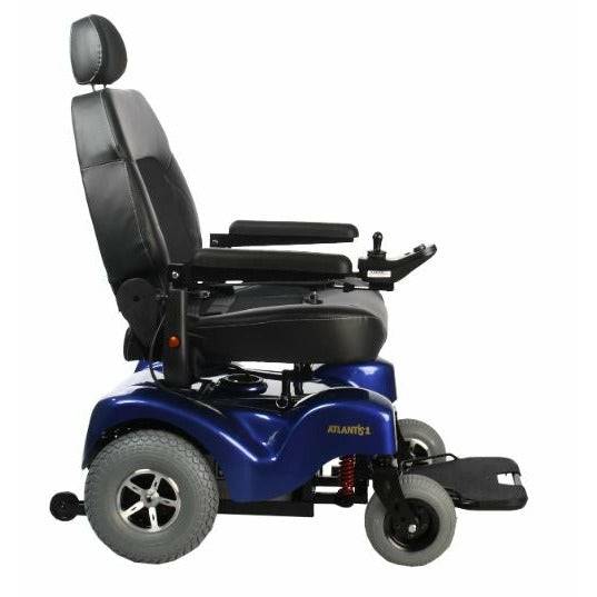 Merits Health Atlantis Heavy Duty Power Wheelchair in Blue Side View