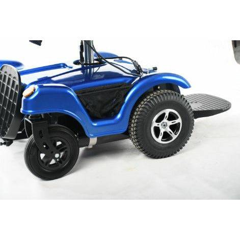 Merits Health Compact Dualer Heavy Duty Power Wheelchair in Blue Bottom