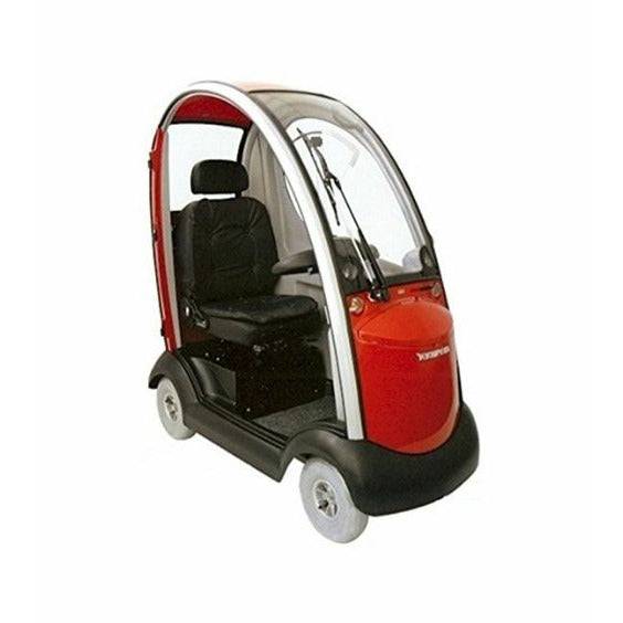 Shoprider Flagship Enclosed Mobility Scooter in Red Door Open